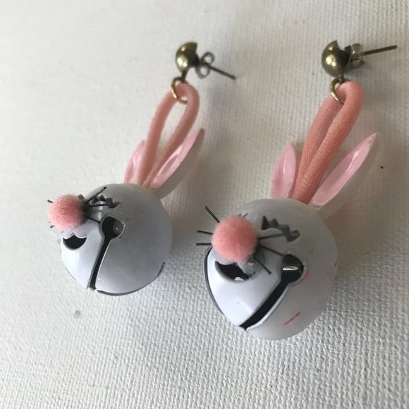 Bunny Rabbit Earrings Posts Vintage Easter - Picture 8 of 10